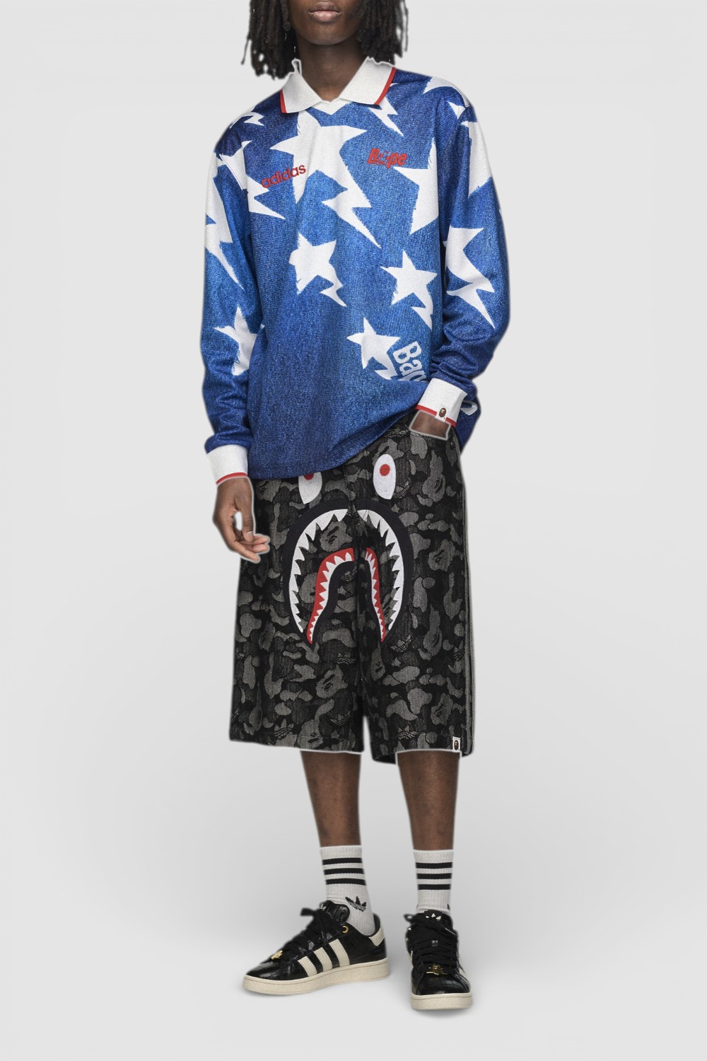 תמונת כל הלוק של חולצת ג׳רזי אדידס X בייפ